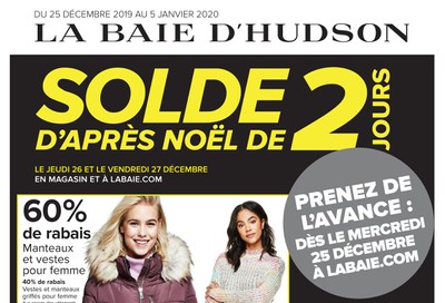 Hudson's Bay (QC) 2019 Boxing Week Flyer December 25 to January 5