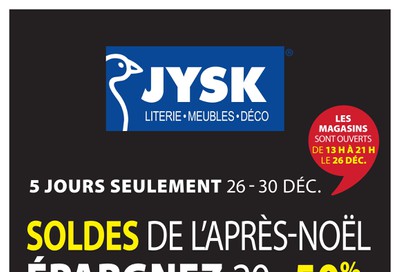 JYSK (QC) Flyer December 26 to 30