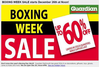 Guardian (Dartmouth Gate) Boxing Week Flyer December 26 to 31