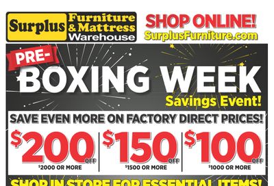 Surplus Furniture & Mattress Warehouse (Winnipeg) Flyer December 1 to 21