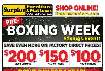 Surplus Furniture & Mattress Warehouse (Medicine Hat) Flyer December 1 to 21