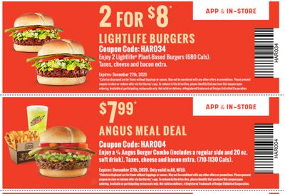 Harvey’s Canada Coupons(AB): until December 27