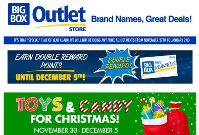 Big Box Outlet Store Flyer November 30 to December 5
