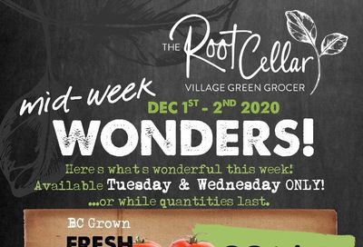 The Root Cellar Mid-Week Flyer December 1 and 2