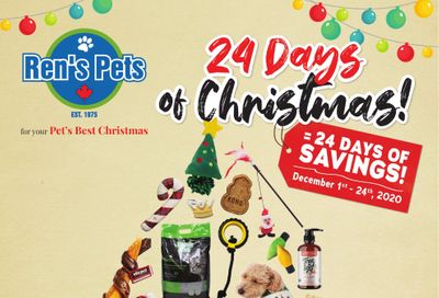 Ren's Pets Depot 24 Days of Christmas Flyer December 1 to 24