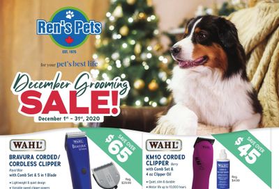 Ren's Pets Depot Monthly Grooming Sale Flyer December 1 to 31
