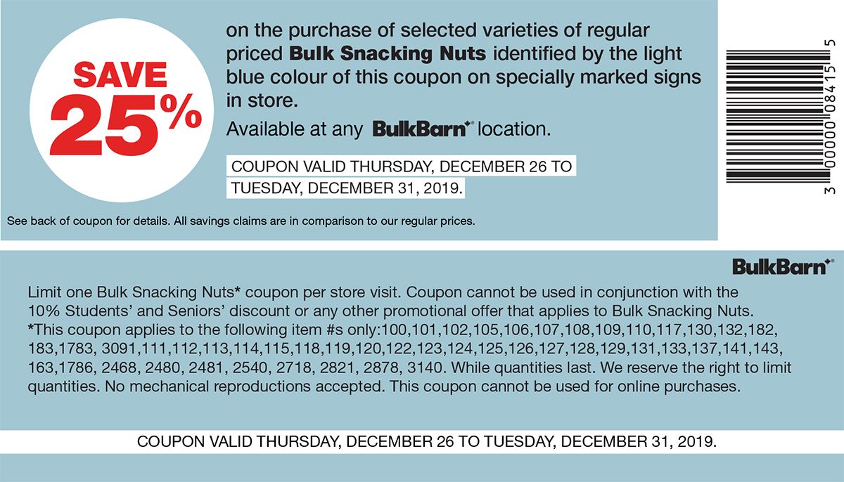 Bulk Barn Coupons December 26 to 31