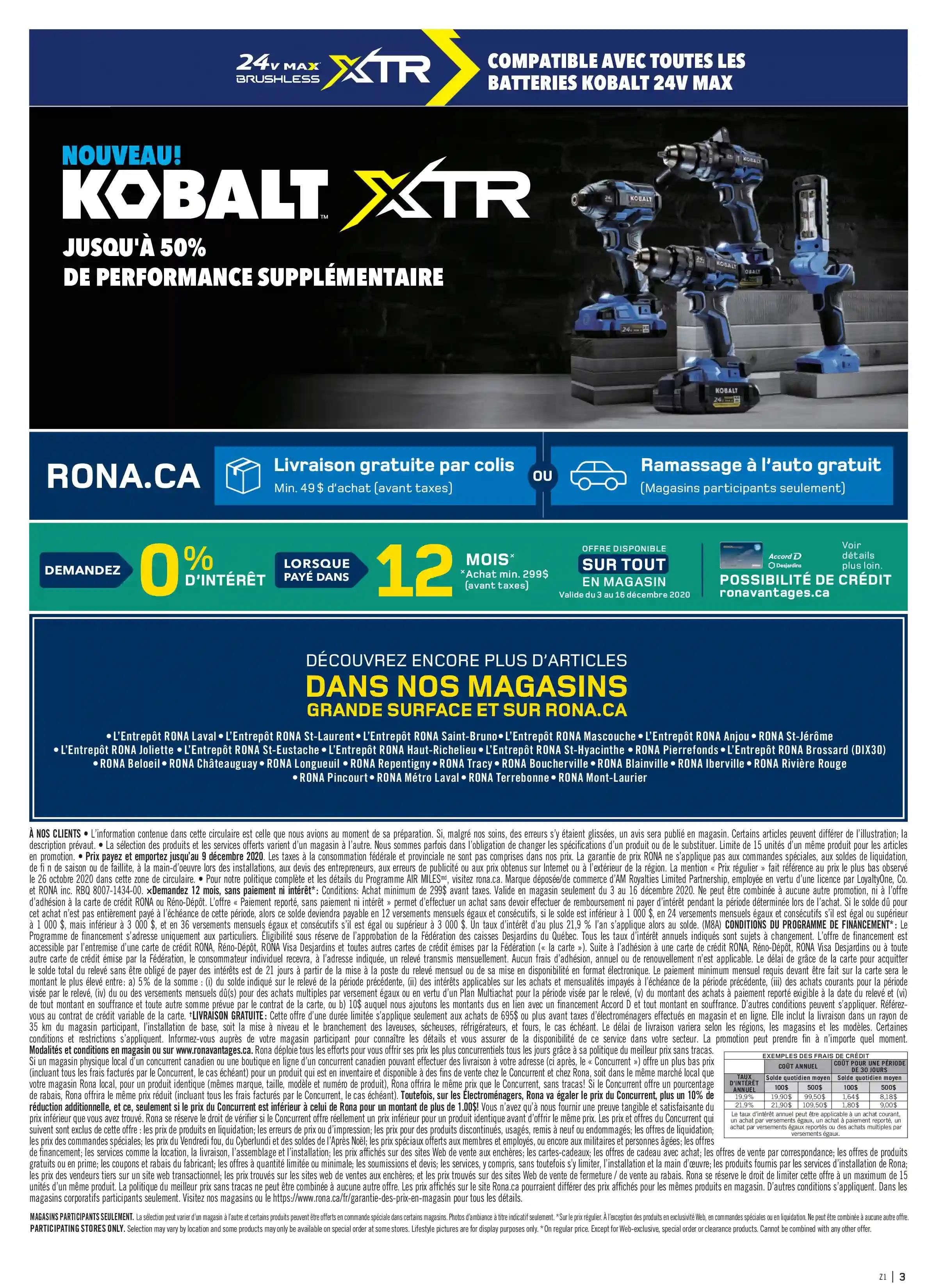 Rona (QC) Flyer December 3 to 9