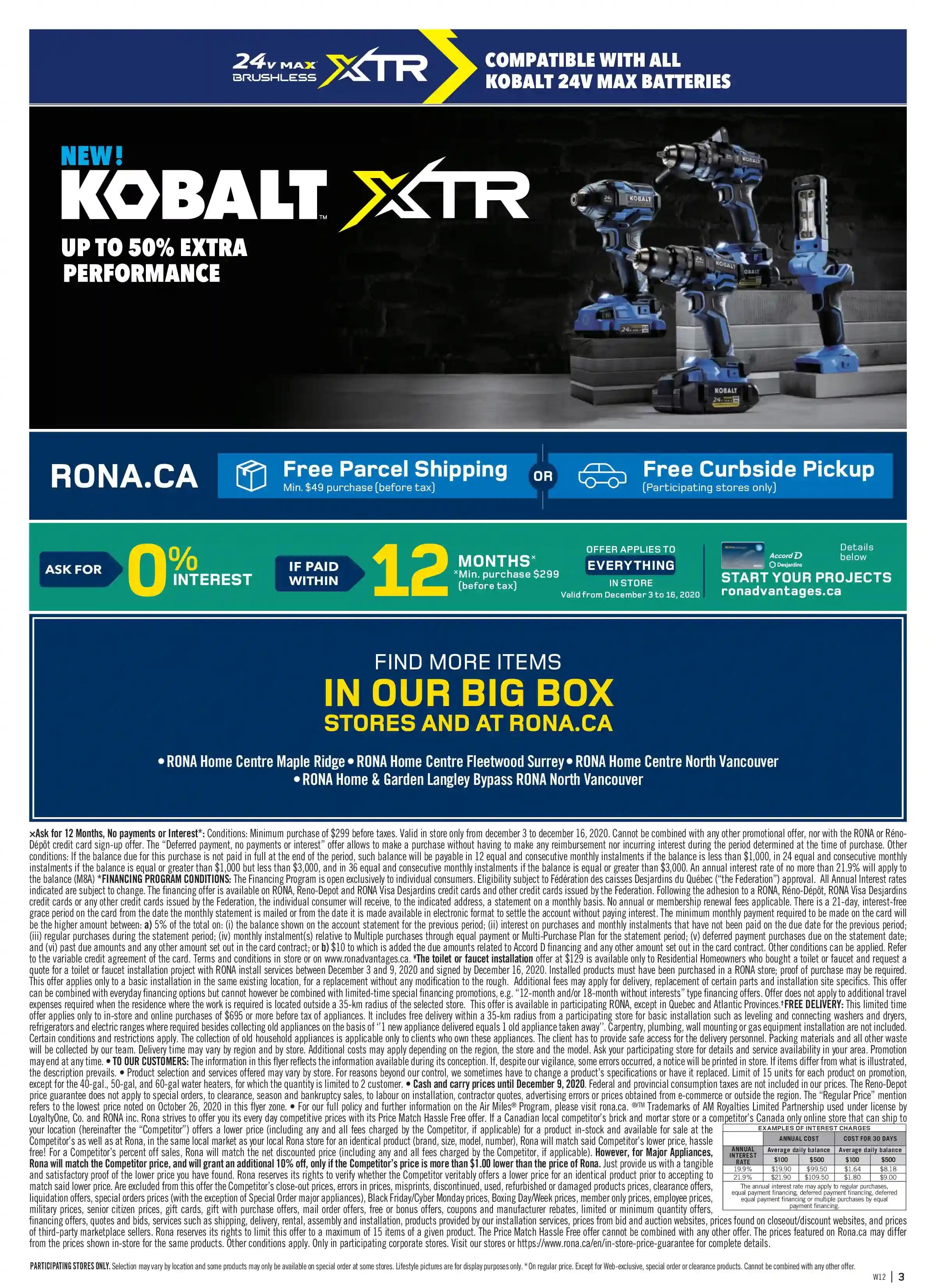 Rona (West) Flyer December 3 to 9