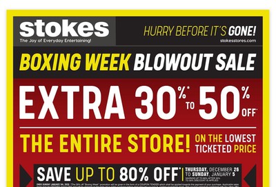 Stokes Boxing Week Flyer December 26 to January 5