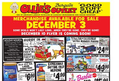 Ollie's Bargain Outlet Weekly Ad Flyer December 3 to December 9, 2020