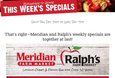 Meridian Farm Market Flyer December 3 to 9