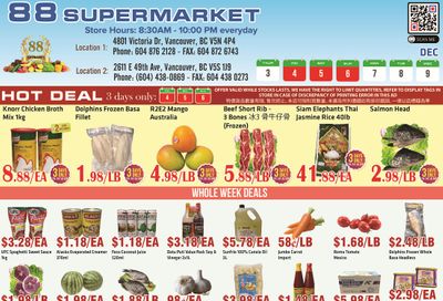 88 Supermarket Flyer December 3 to 9