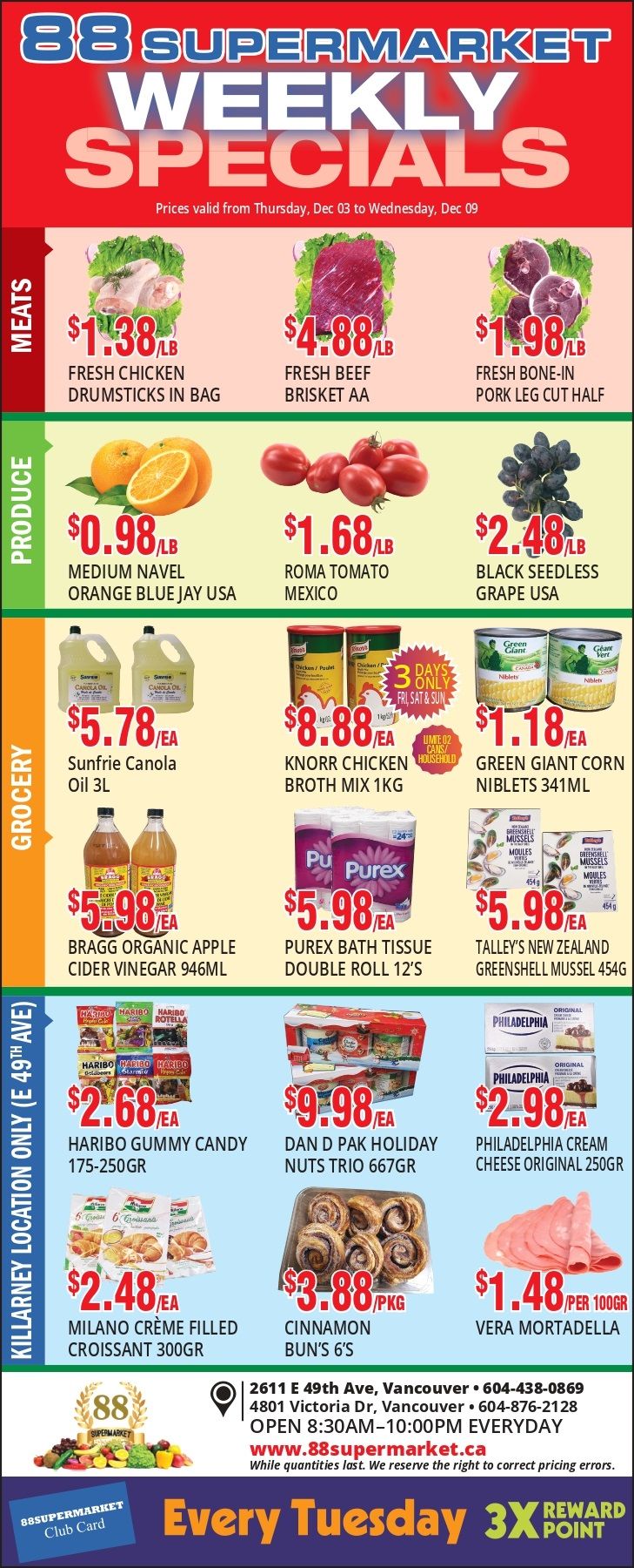 88 Supermarket Flyer December 3 to 9