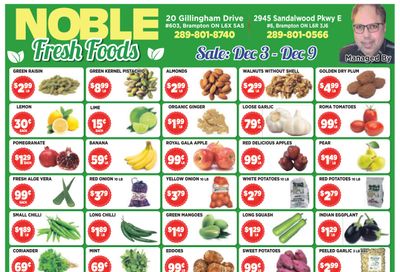 Noble Fresh Foods Flyer December 3 to 9