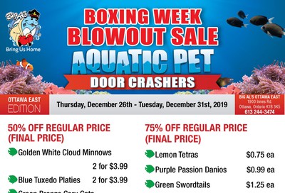 Big Al's (Ottawa East) Weekly Specials December 26 to 31