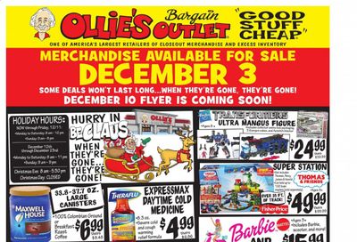 Ollie's Bargain Outlet Weekly Ad Flyer December 3 to December 9
