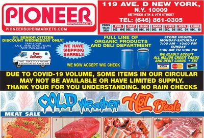 Pioneer Supermarkets Weekly Ad Flyer December 4 to December 10, 2020