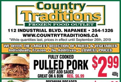 Country Traditions Flyer September 19 to 26