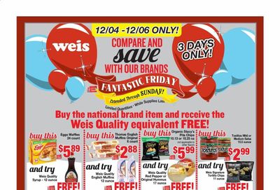 Weis Weekly Ad Flyer December 4 to December 6