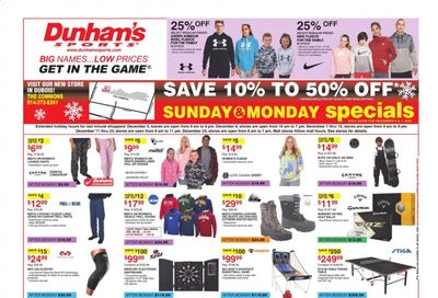 Dunham's Sports (PA) Weekly Ad Flyer December 5 to December 10
