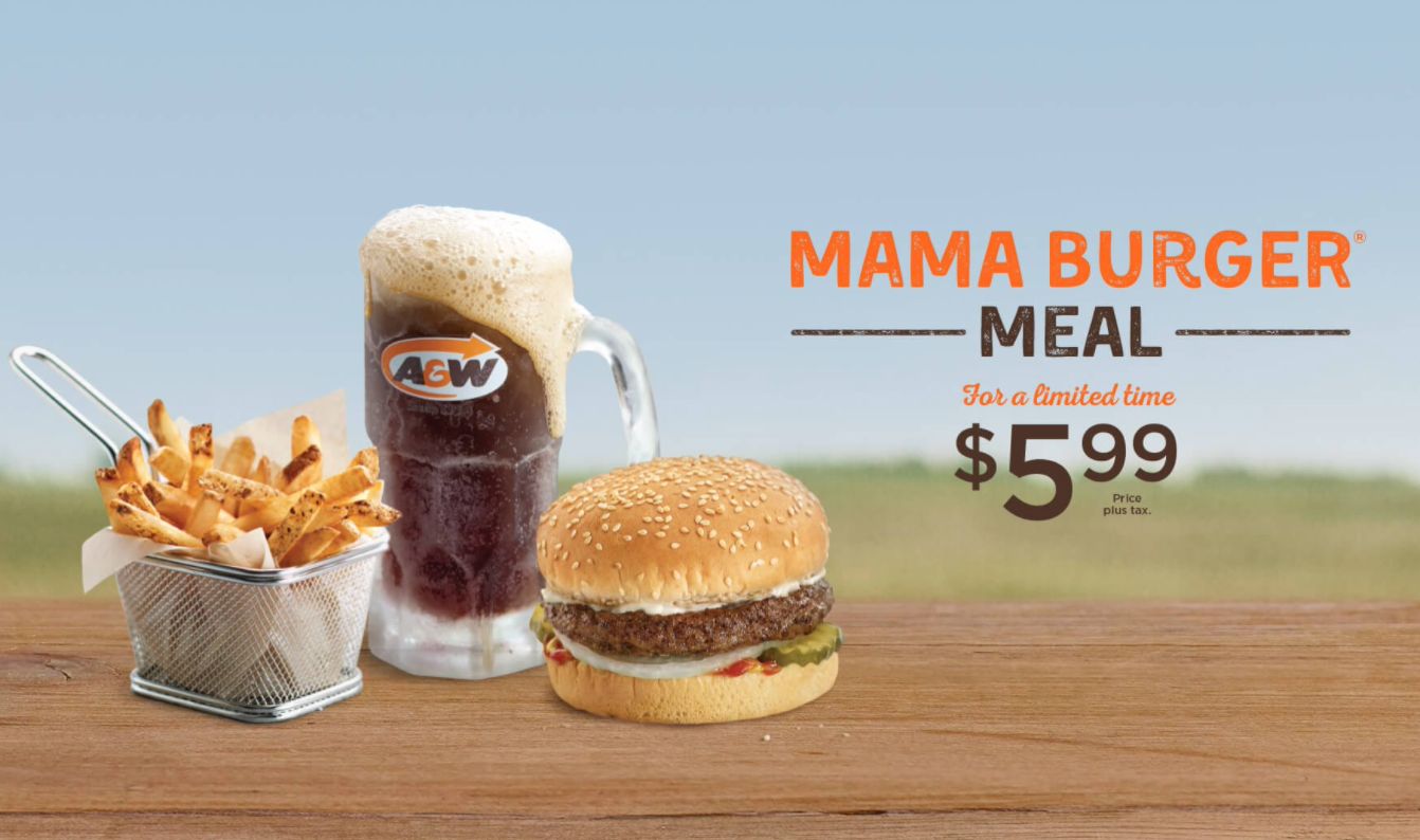 A&W Canada Promotions Mama Burger Meal for 5.99