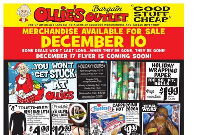 Ollie's Bargain Outlet Holiday Weekly Ad Flyer December 10 to December 19, 2020