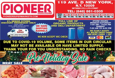 Pioneer Supermarkets Weekly Ad Flyer December 11 to December 17, 2020