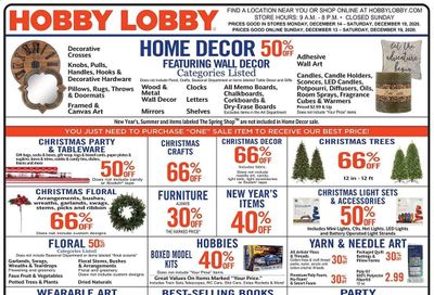 Hobby Lobby Weekly Ad Flyer December 13 to December 19