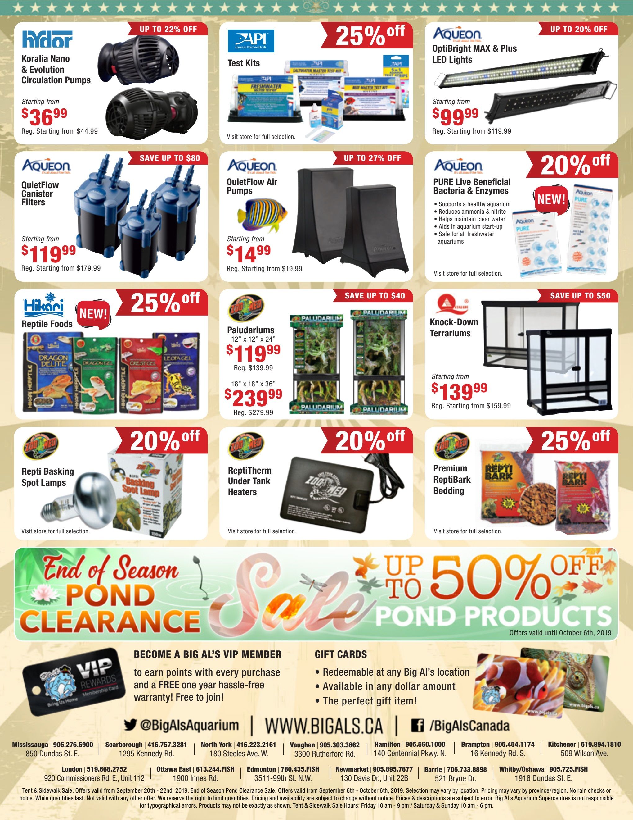 Big Al's Tent and Sidewalk Sale Flyer September 20 to 22