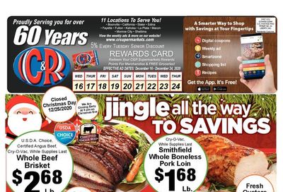 C&R Market Christmas Holiday Weekly Ad Flyer December 16 to December 24, 2020