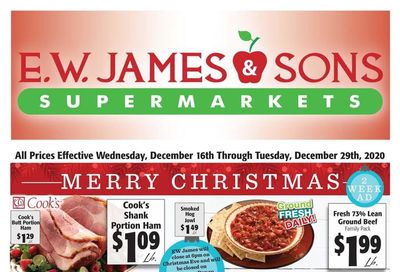 E.W. James & Sons Christmas Holiday Weekly Ad Flyer December 16 to December 29, 2020