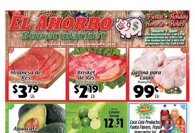 El Ahorro Supermarket Christmas Holiday Weekly Ad Flyer December 16 to December 31, 2020