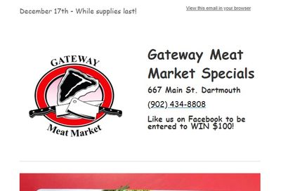 Gateway Meat Market Flyer December 17 to 23