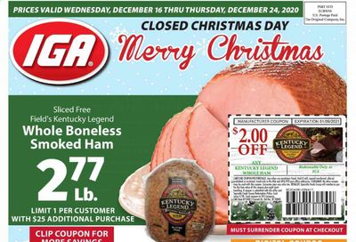 IGA Weekly Ad Flyer December 16 to December 25