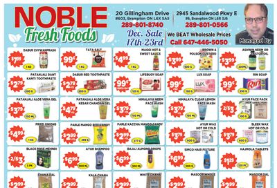 Noble Fresh Foods Flyer December 17 to 23