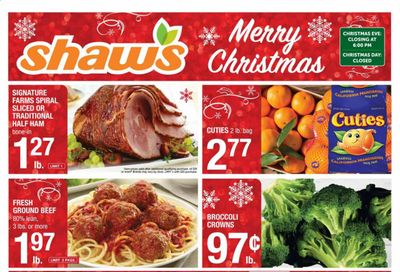 Shaw’s (MA, ME, NH, RI, VT) Weekly Ad Flyer December 18 to December 24
