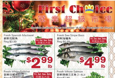 First Choice Supermarket Flyer December 18 to 24