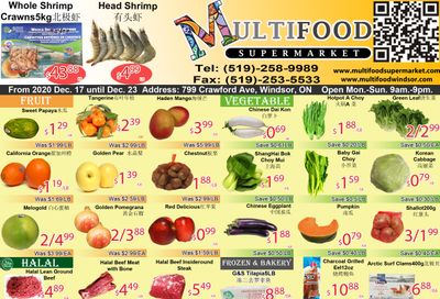 MultiFood Supermarket Flyer December 17 to 23