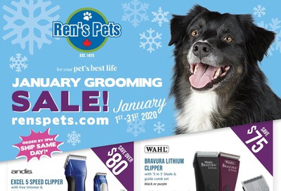 Ren's Pets Depot Monthly Grooming Flyer January 1 to 31