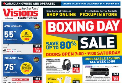 Visions Electronics Boxing Day/Week Flyer December 24 to 31, 2020