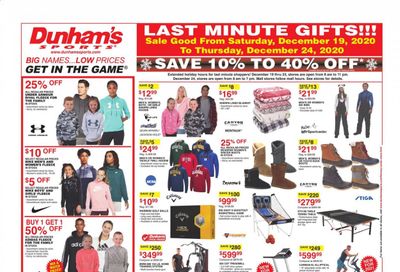 Dunham's Sports (MI, PA, WI) Weekly Ad Flyer December 19 to December 24