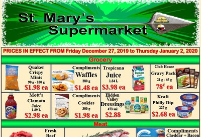 St. Mary's Supermarket Flyer December 27 to January 2