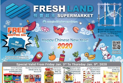 FreshLand Supermarket Flyer January 3 to 9