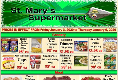 St. Mary's Supermarket Flyer January 3 to 9