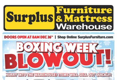 Surplus Furniture & Mattress Warehouse (Winnipeg) Flyer December 22 to January 4