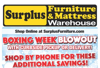 Surplus Furniture & Mattress Warehouse (Thunder Bay) Flyer December 22 to January 4