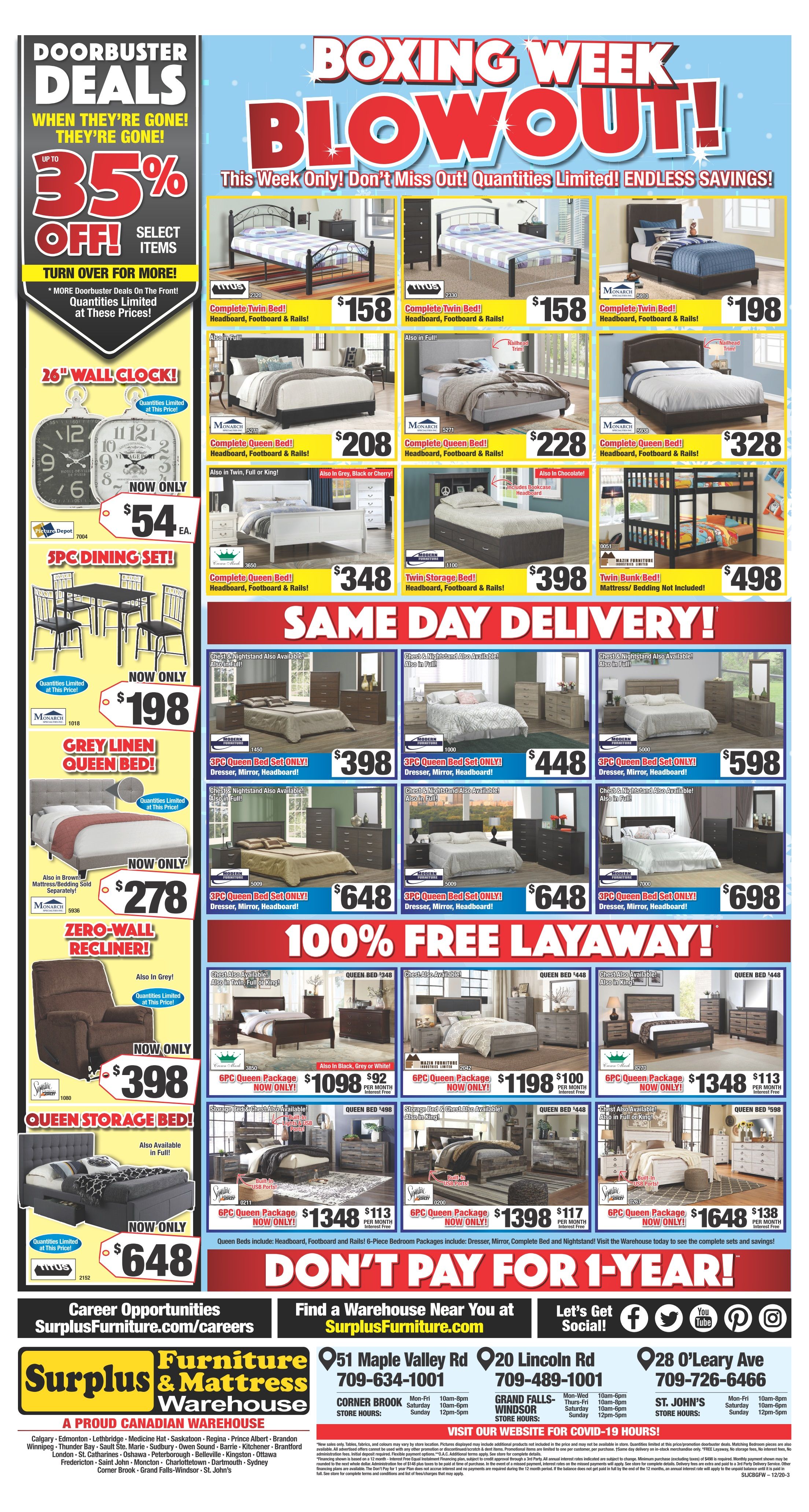 Surplus Furniture & Mattress Warehouse (St. John's) Flyer December 22 to January 4