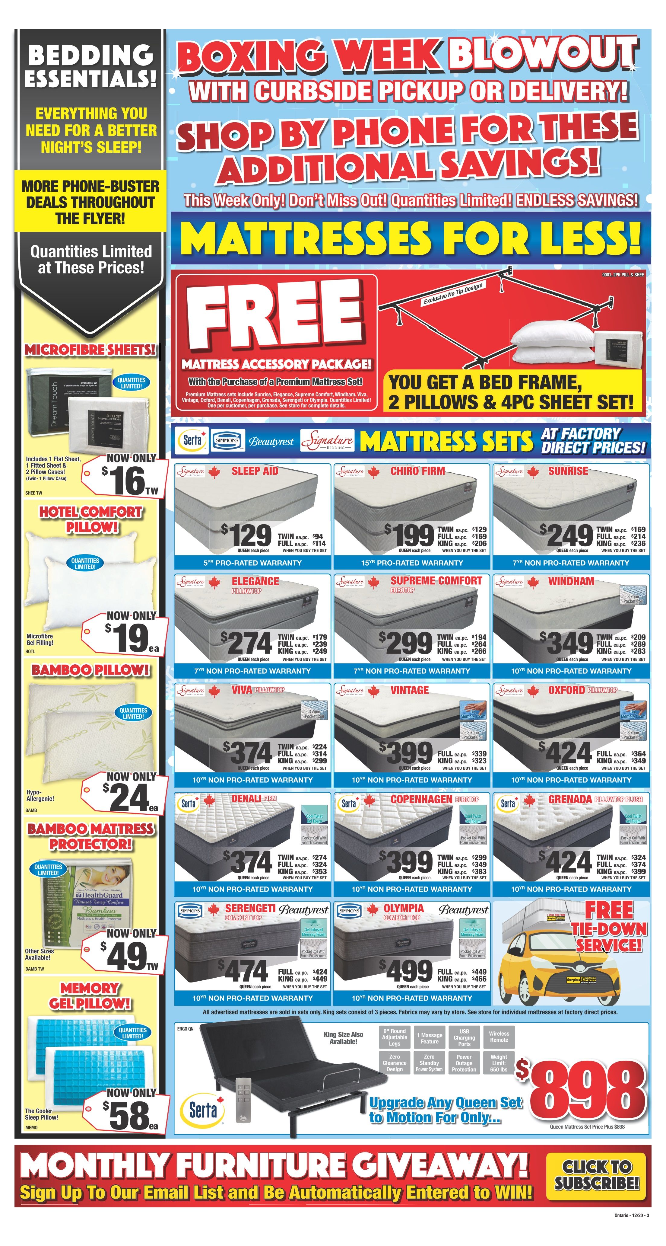 Surplus Furniture & Mattress Warehouse (Peterborough) Flyer December 22 to January 4