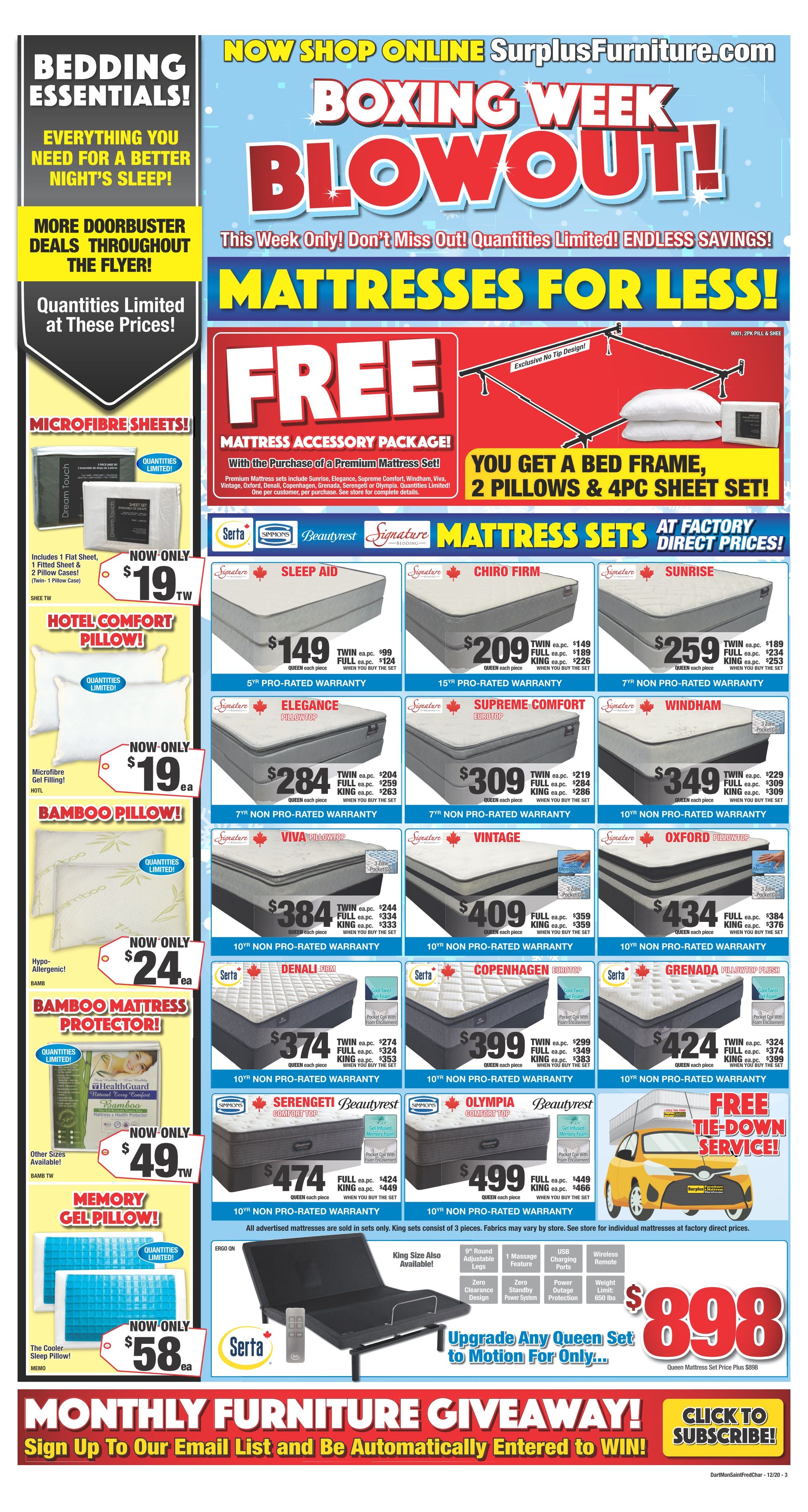 Surplus Furniture & Mattress Warehouse (Moncton) Flyer December 22 to January 4